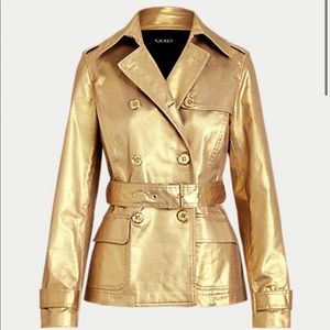 Ralph Lauren Metallic Twill Trench Coat